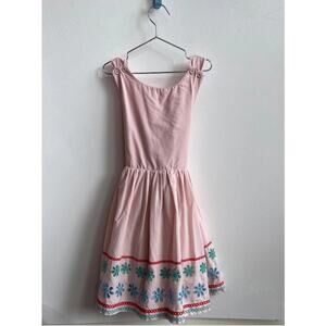 Mini Boden Cross Back Eyelet Pinafore Dress 8-9Y
